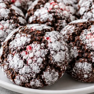 Chocolate Peppermint Crinkle Cookies - chocolate peppermint cookies