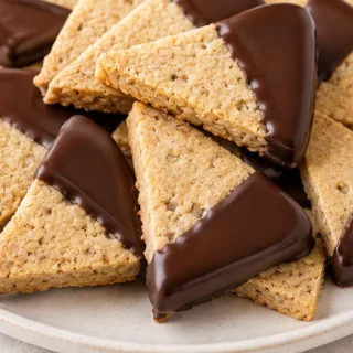 Chocolate Dipped Shortbread Cookies - chocolate shortbread