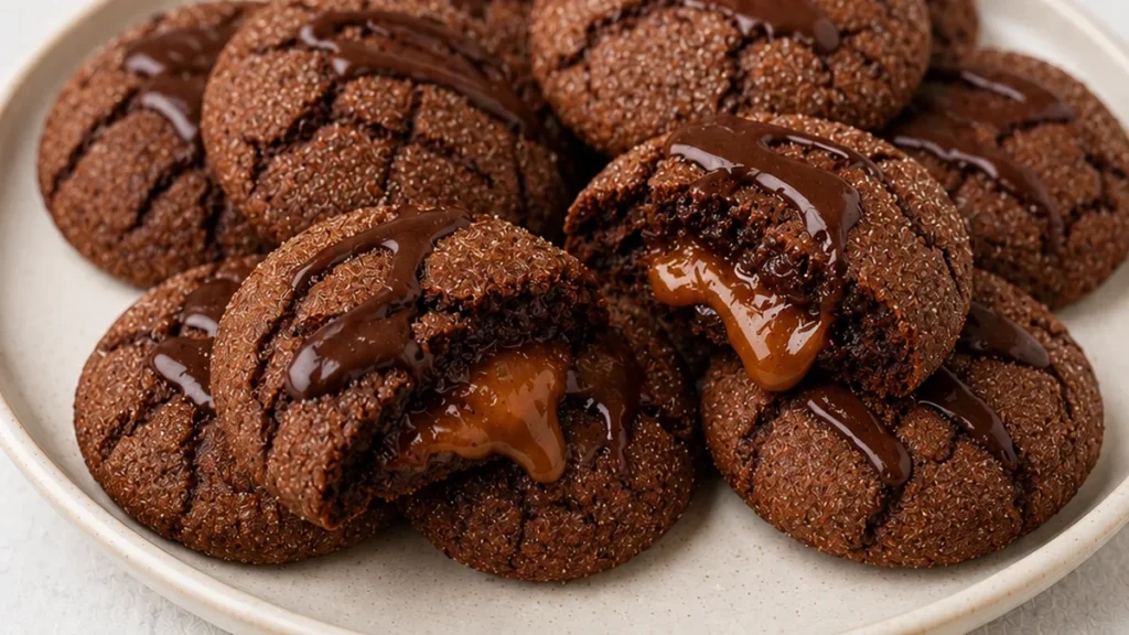 Caramel Chocolate Snickerdoodles: Pure Bliss! Chocolate snickerdoodles: master these cookies with a gooey caramel center. A perfect blend of chocolate and cinna