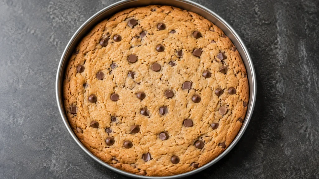 Cookie cake, beautifully styled overhead food photograph