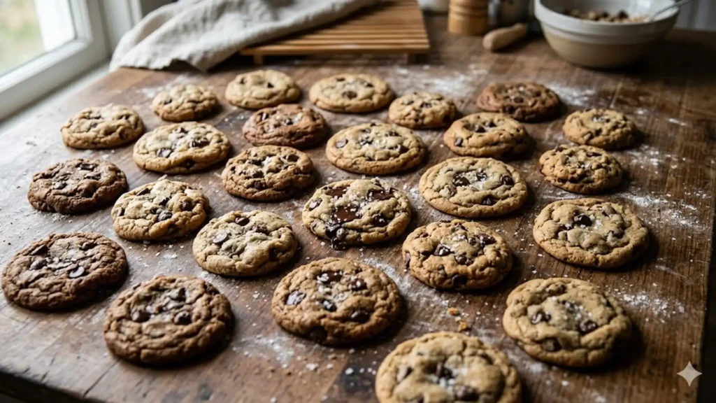 Cookie puns, beautifully styled overhead food photograph