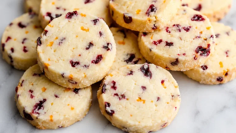 Cranberry Orange Shortbread Cookies