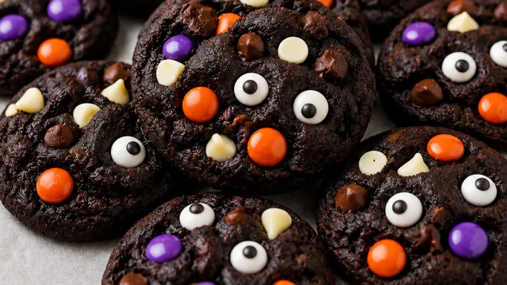 Spooky Double Chocolate Halloween Cookies! - double chocolate cookies - Double chocolate cookies: bake this amazing recipe for a truly delicious and spooky Hall