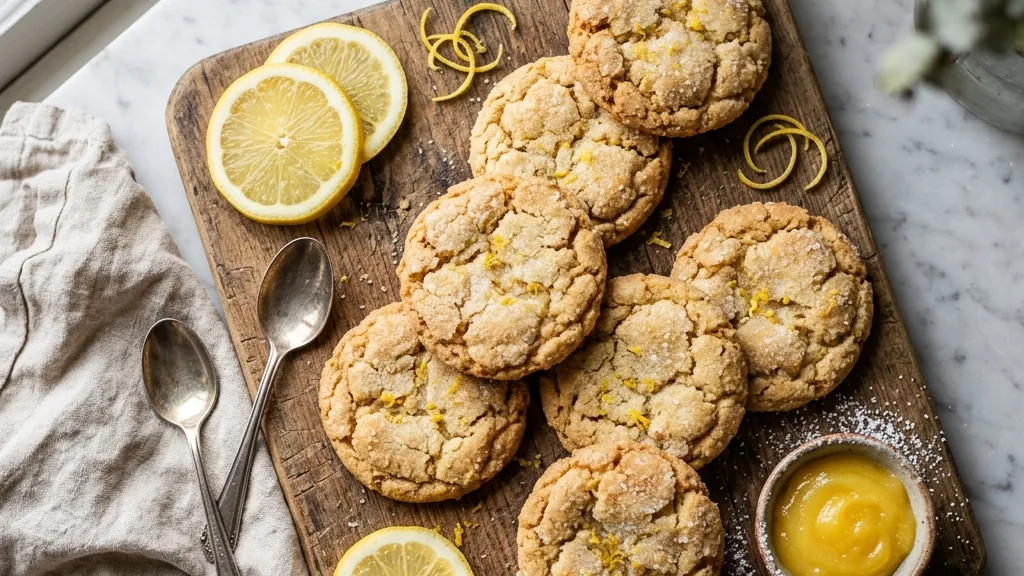Editorial photo of lemon cookies using cake mix