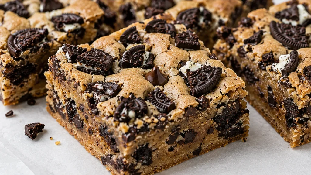 " Loaded Cookie Bars: Pure Bliss!" - Loaded cookie bars: bake these ultimate chewy dessert bars packed with Oreos. A simple recipe for a truly satisfying sweet
