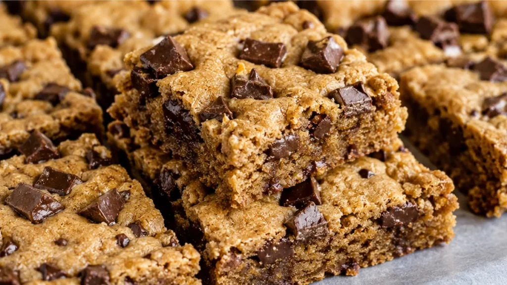 Chewy Peanut Butter Chocolate Bars - peanut butter bars - Peanut Butter Bars: bake these incredibly chewy and rich bars loaded with semi-sweet chocolate chunks.