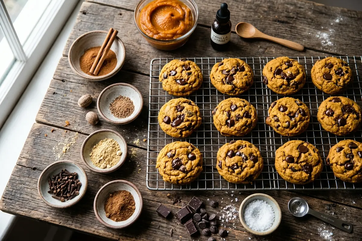 Pumpkin chocolate chip cookies — Spices, Chocolate, and Finishing Touches
