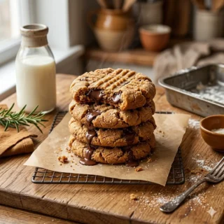 Peanut Butter, a stack of peanut butter cookies with the classic crisscross fork marks