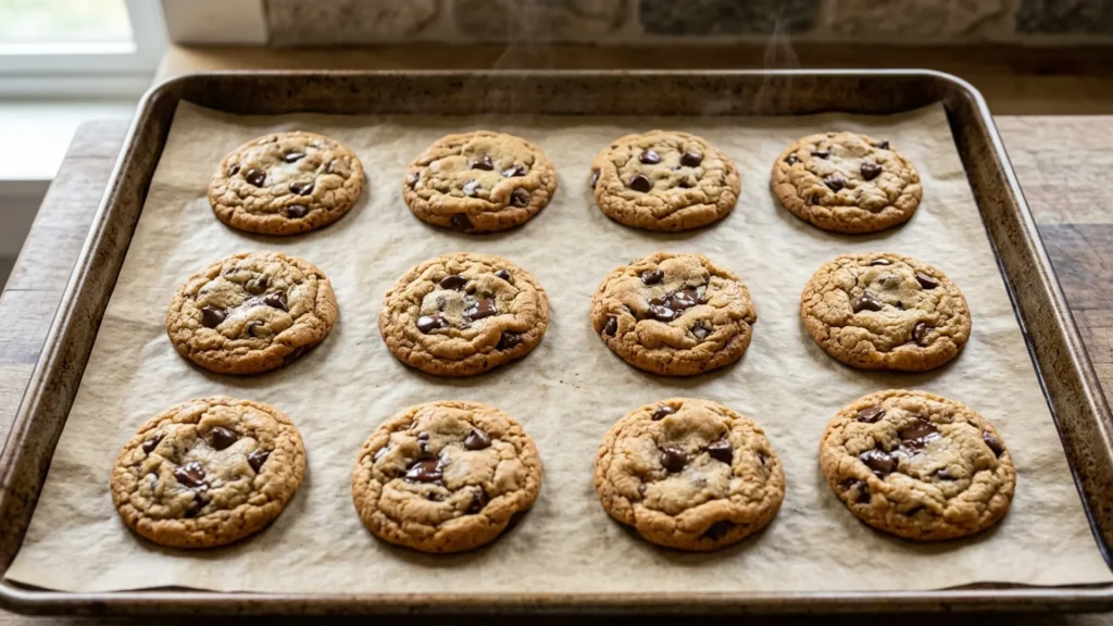 What temp to bake cookies, beautifully styled overhead food photograph