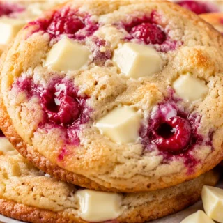 " Caramelized White Chocolate Raspberry Cookies" - white chocolate cookies