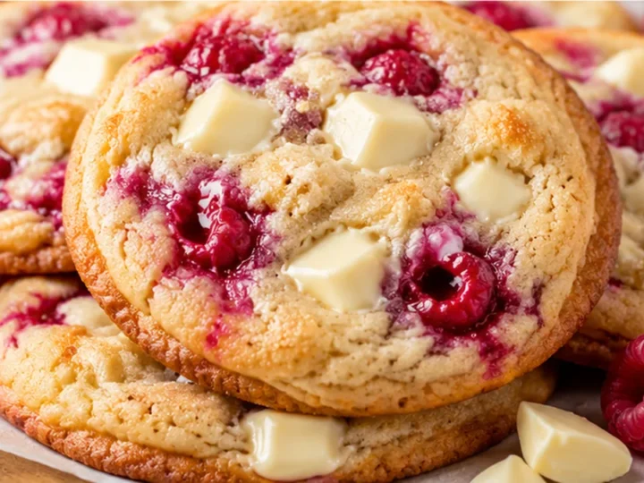 Caramelized White Chocolate Raspberry Cookies