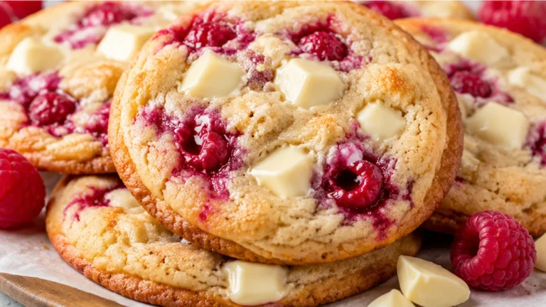 Caramelized White Chocolate Raspberry Cookies