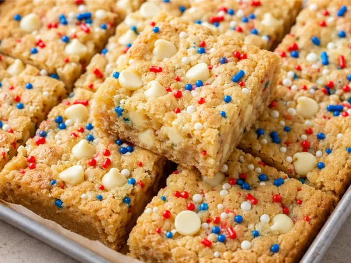Festive Cake Batter Blondies Recipe