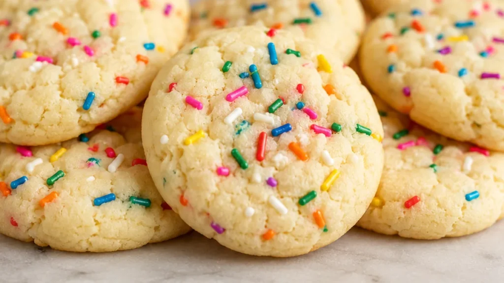Cake Batter Meltaway Cookies - cake batter cookies - Cake batter cookies: bake these incredibly soft and buttery meltaway cookies. Packed with sprinkles, they'r