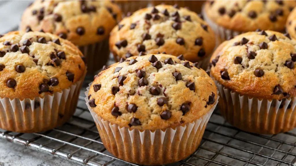 Fluffy Chocolate Chip Muffins - Chocolate chip muffins: master fluffy, domed tops with this simple batter resting technique. Achieve bakery-quality texture for