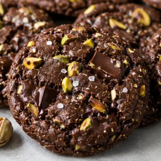 Chewy Dark Chocolate Pistachio Cookies - dark chocolate cookies