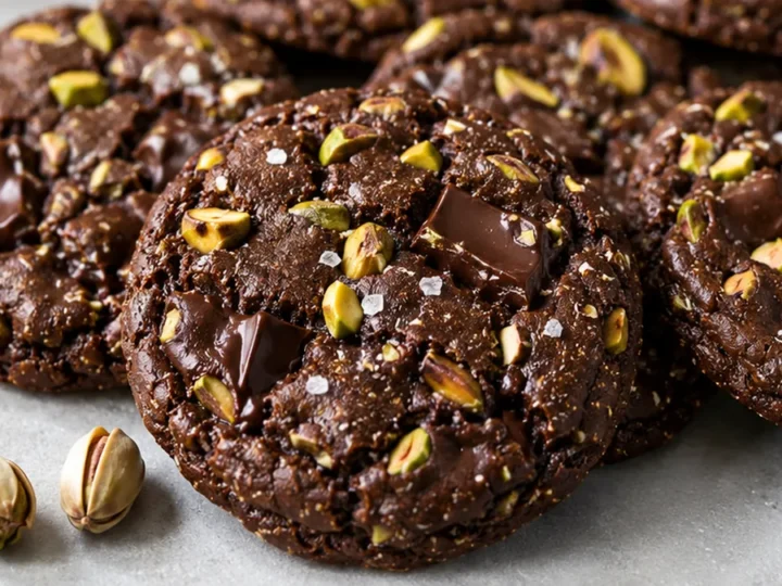 Chewy Dark Chocolate Pistachio Cookies