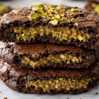 "Layered Dubai Cookies: Chocolate Pistachio Delight" - layered cookies