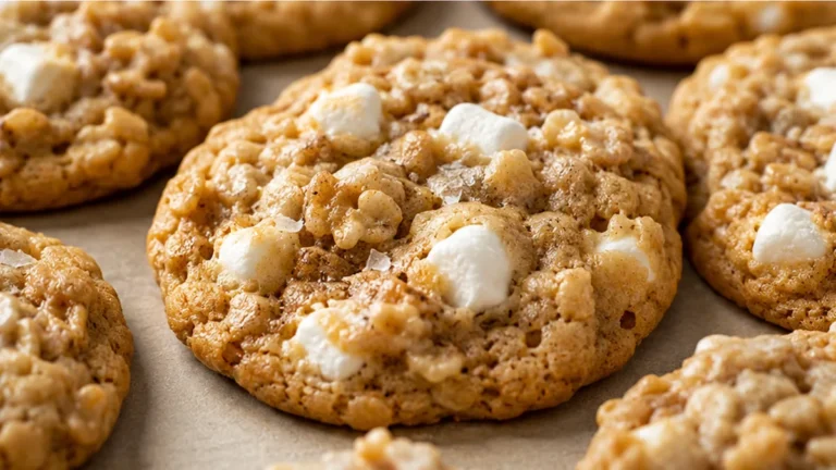 Chewy Brown Butter Marshmallow Crispy Cookies!