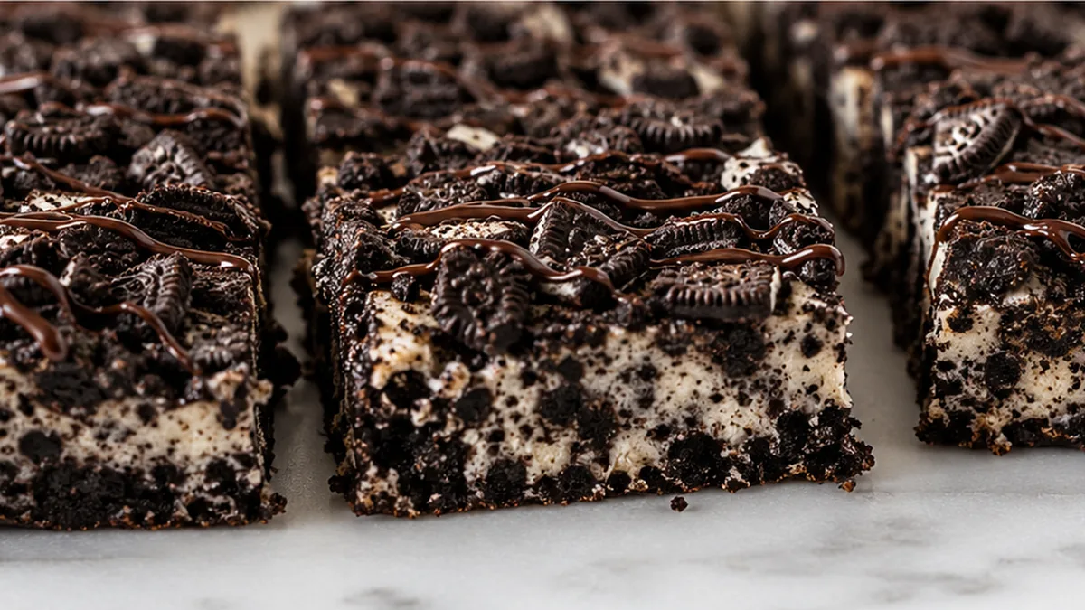 Dreamy Oreo Truffle Cookie Bars - Oreo Truffle: bake these indulgent cookie bars featuring a rich cream cheese Oreo truffle layer. Perfect for parties or a deca