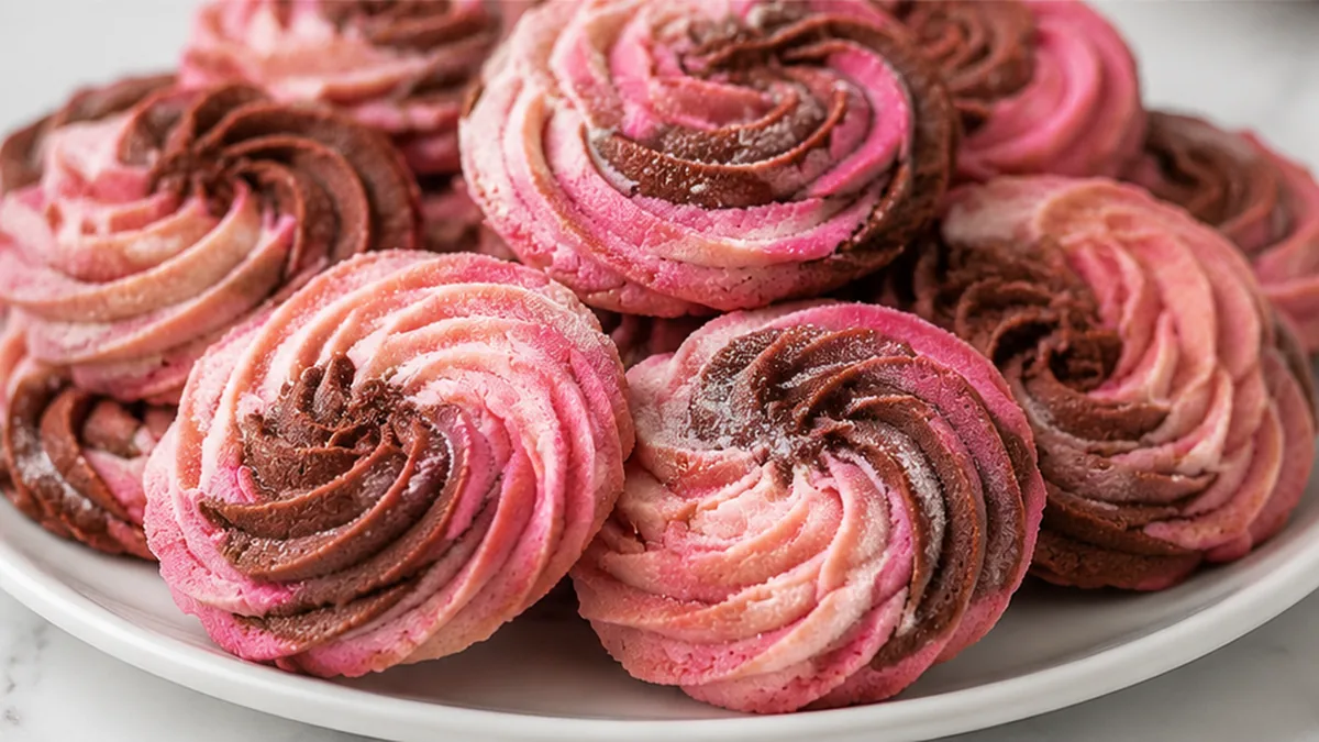 Pink Swirl Spritz Cookies: Melt-in-Your-Mouth Delight! Spritz cookies: master these delicate, buttery Rose Neapolitan swirls. Perfect for holidays or any specia