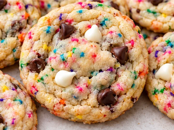 Irresistible Cake Batter Chocolate Chip Cookies!
