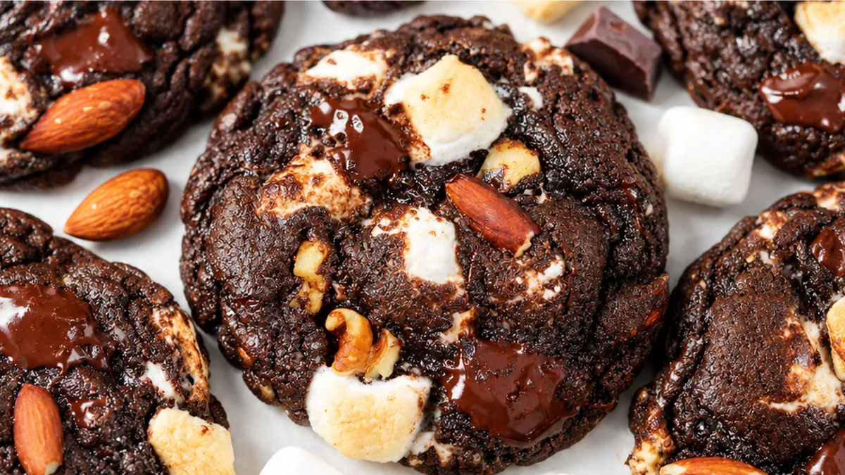 Rocky Road Cookies - Rocky road cookies: Master the ultimate chewy chocolate chip cookies packed with marshmallows and nuts. Easy to make, incredibly decadent,