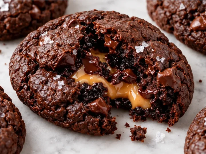 Salted Caramel Dark Chocolate Cookies