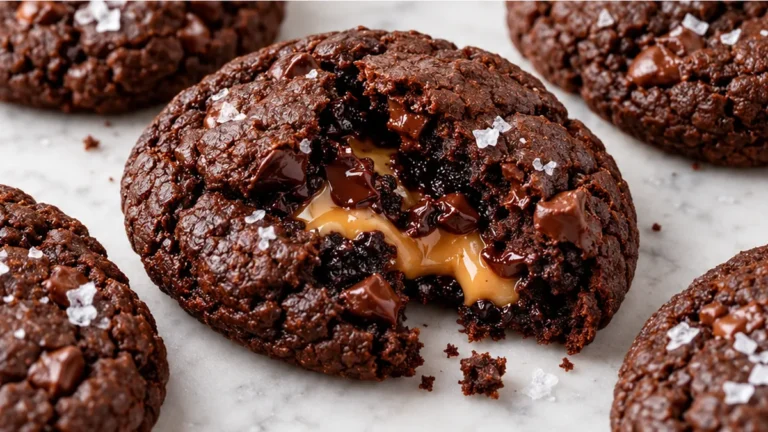 Salted Caramel Dark Chocolate Cookies